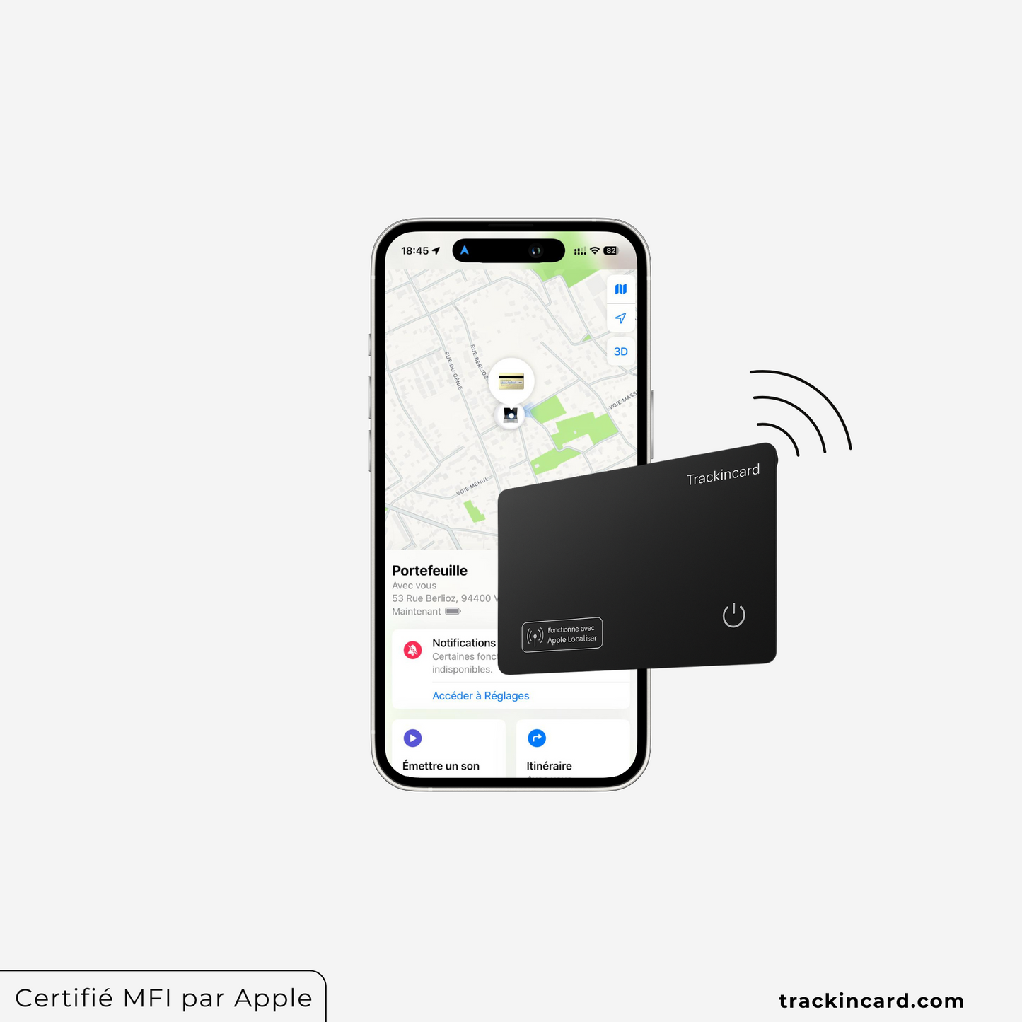 TrackinCard™ - Carte de localisation